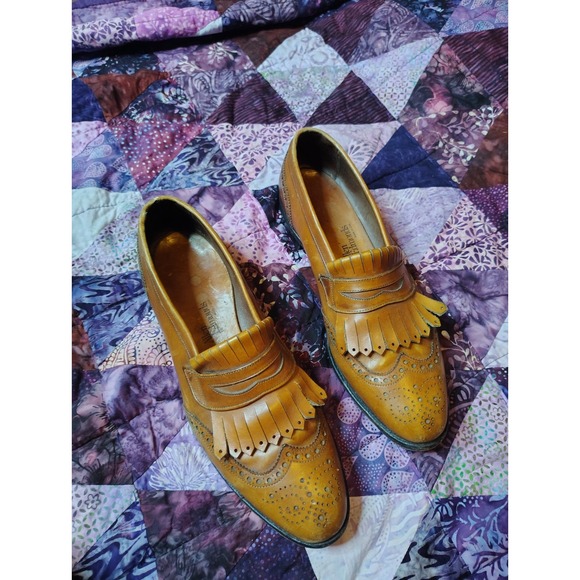 Vintage Allen Edmonds Wakefield Leather Shoes Mens 11.5 Chestnut Brown USA Made main image 7